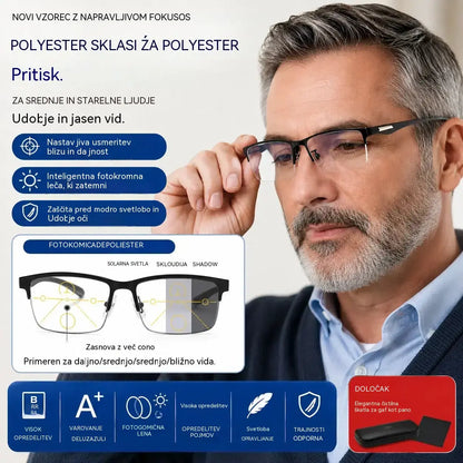 Nova bralna očala brez okvirja so zasnovana posebej za ljudi srednjih let in starejše ter imajo funkcije povečave, večfokusiranja, zaznavanja svetlobe, fotokromatike in blokiranja modre svetlobe.