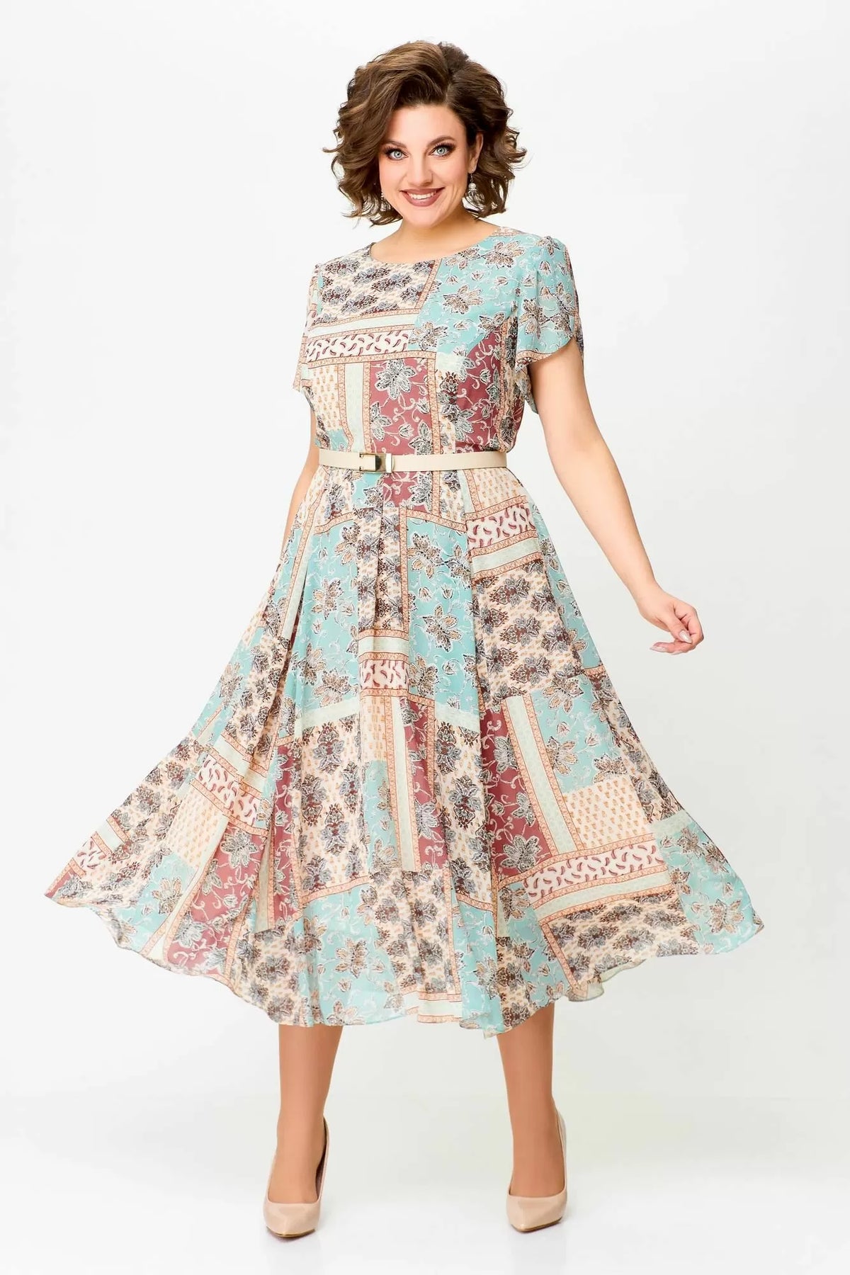 【S-5XL】 2024 Nowa, wygodna sukienka z nadrukiem-3638977