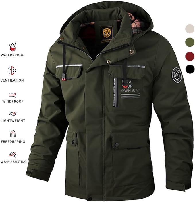 🔥【M-4XL】 2024 Jesienno-zimowa nowa męska ciepła kurtka wiatroszczelna i wodoodporna