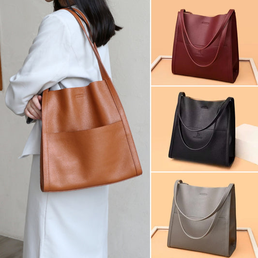 🔥👜👜【45% ZNIŻKI】Prosta, modna, pojemna torba na ramię z miękkiej skóry na jesień i zimę