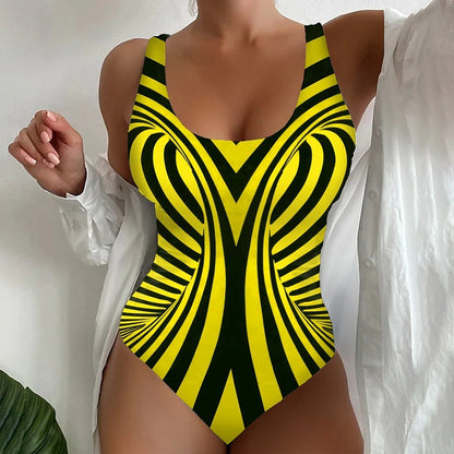 【😍S-8XL】Stylowy jednoczęściowy kostium kąpielowy w paski