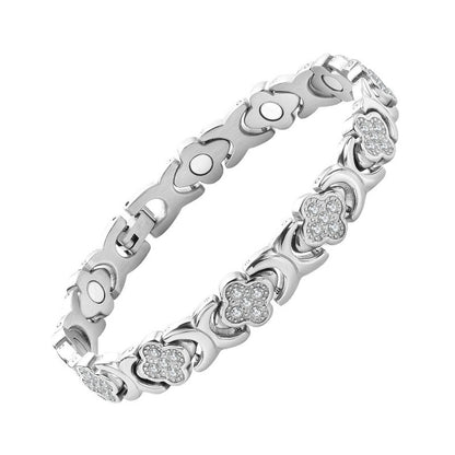 Magnetický náramek Clover Diamond - Objevte své tajemství úlevy od stresu, magnetické posílení wellness