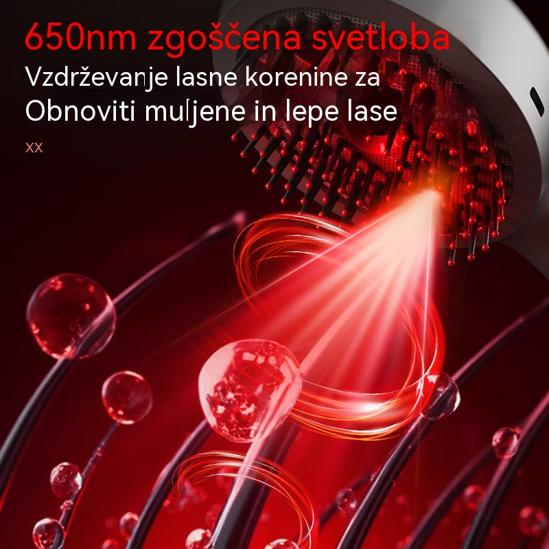 💆‍♀️Masažni glavnik s pršilom sprošča lasišče, masažni glavnik za oblikovanje in nego las za domačo uporabo z vibracijsko masažo pa je primeren za oblikovanje in nego las doma ter ima tudi funkcijo vibracijske masaže.