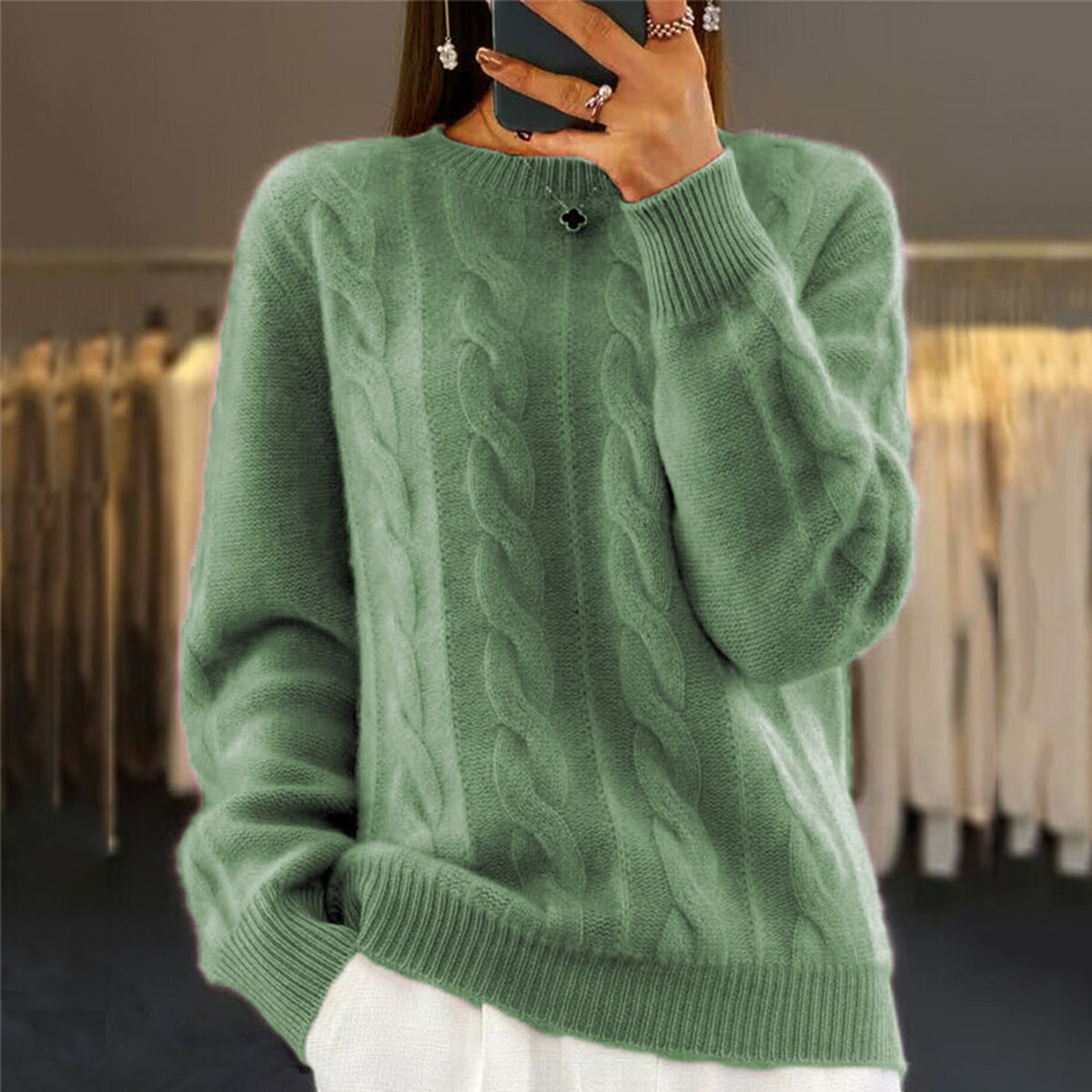 🔥⛄【S-XL】Nowy sweter z wełny na jesień i zimę 2026, jednolity kolor, wysokiej jakości