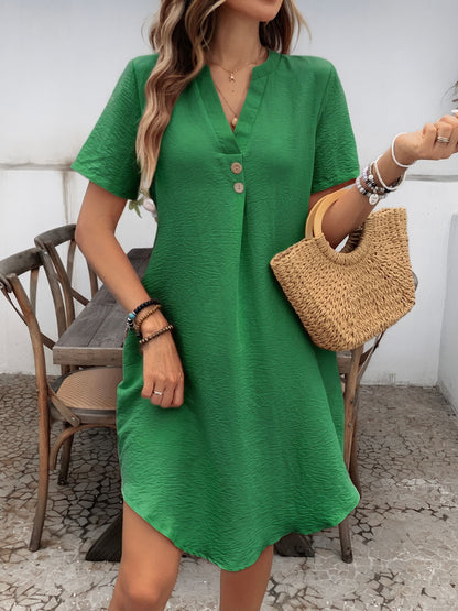 ✅Pago contra reembolso-💥2026 Nuevo vestido de verano para mujer de color liso - Elegante y con estilo