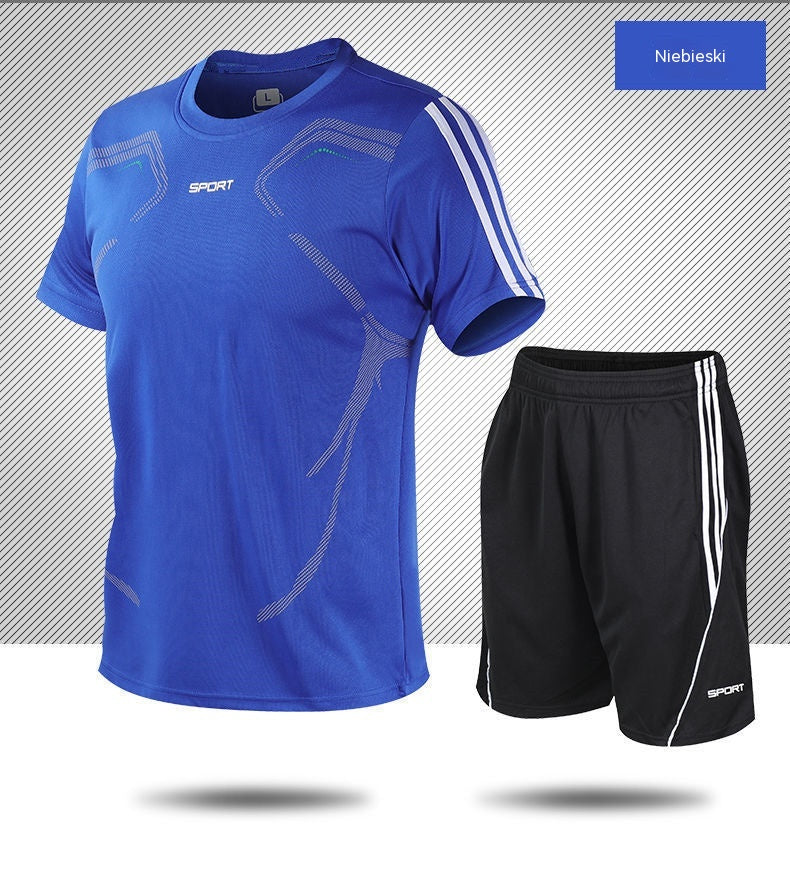 【L-5XL】Moški poletni športni komplet – majica s kratkimi rokavi in kratke hlače; ohlapen, ležeren slog, večje velikosti, moderen dizajn
