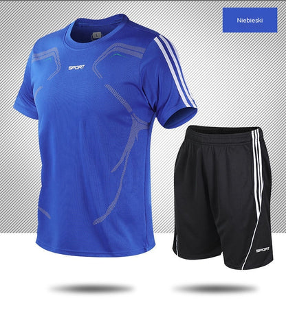 【L-5XL】Moški poletni športni komplet – majica s kratkimi rokavi in kratke hlače; ohlapen, ležeren slog, večje velikosti, moderen dizajn