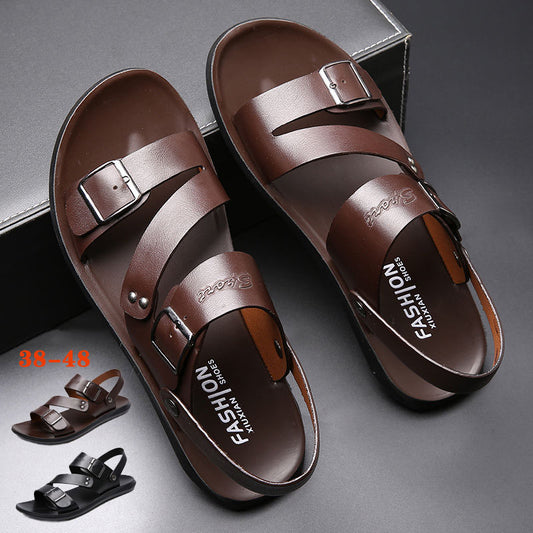 🔥【39-48】 👟 Novi moški poletni sandali, izdelani iz mehkega pravega usnja.