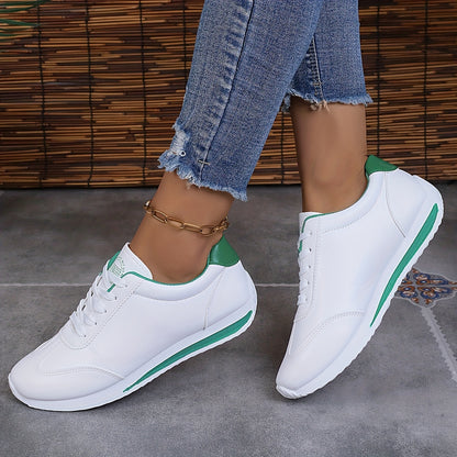 🏃‍👟👟【36-41】Damskie codzienne buty sportowe, jednokolorowe, z grubą podeszwą i sznurowadłami