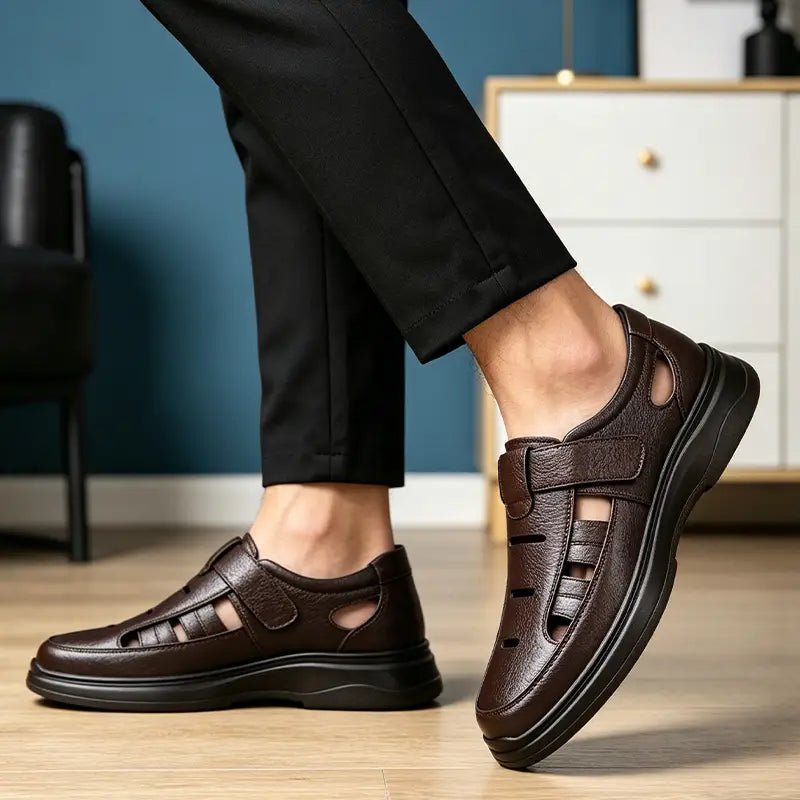 【40-45】Moški poletni čevlji iz pravega usnja – izjemno zračni, udobni za hojo! 👞🌬️