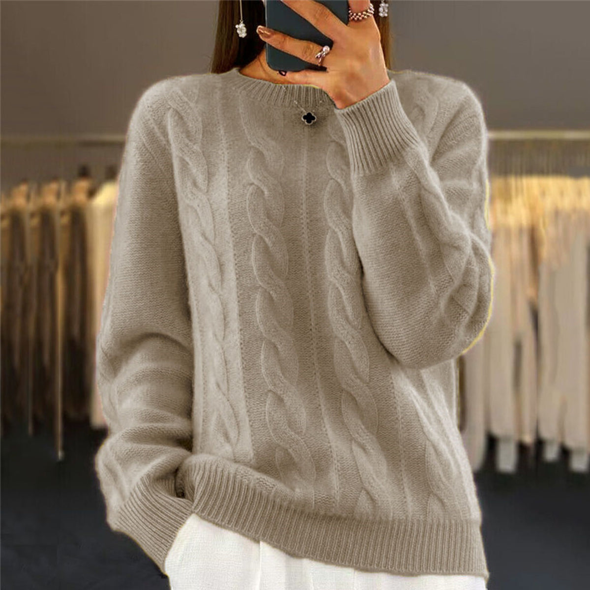 🔥⛄【S-XL】Nowy sweter z wełny na jesień i zimę 2026, jednolity kolor, wysokiej jakości