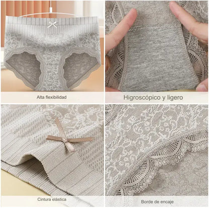 🔥🔥Ropa interior higroscópica antibacteriana de cintura alta para mujer