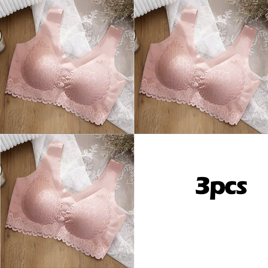 👙【3 dílná sada】Nová a vylepšená krajková podprsenka, pohodlná, pro větší velikosti