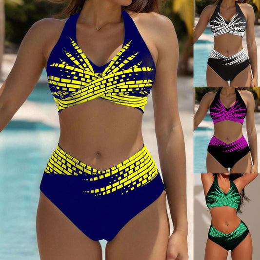 👙 【L–XL】👉 Dwuczęściowe bikini dla kobiet w większych rozmiarach ✅ Wysoki stan ✅ Wysoka elastyczność