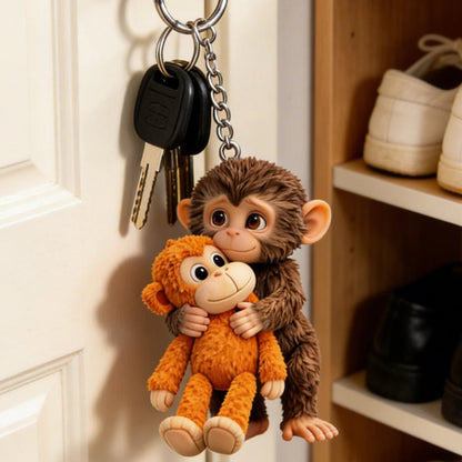 🏆 🐵 Llavero de mono 3D Viral Punch 💕🎁Un regalo conmovedor para amantes de los animales, familiares, amigos y seres queridos.