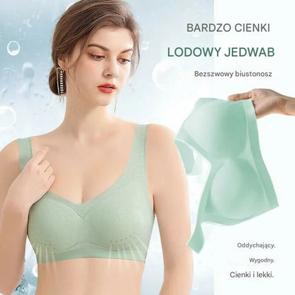 ❄️🧊 【Oferta limitowana】 ✨ 【Zestaw 3 sztuk】【40–120 kg】Biustonosz push-up z lodowego jedwabiu 2026 – bezszwowy, lekki i przewiewny