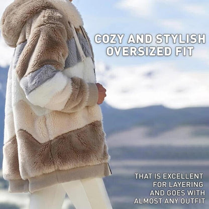 ☃️Ograniczony czas 45% zniżki❄️[S-5XL] 2024 nowa damska kurtka w grube, pluszowe kontrastowe paski