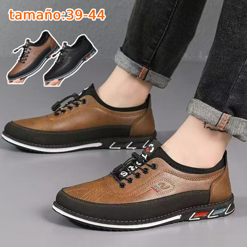 💯🔥【39-44】Los zapatos de negocios casuales para hombre están hechos de cuero impermeable y resistente a las manchas con una suela suave para un uso cómodo.