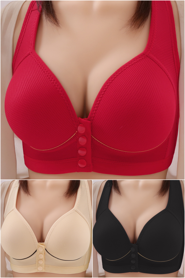 💥【3-pak】👙【40-100 KG】Biustonosz bez fiszbin dla mam w średnim i starszym wieku, cienki, wygodny i oddychający