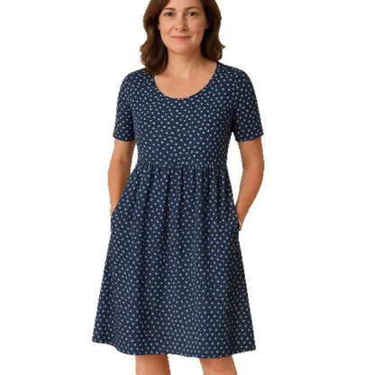 ✅ Płatność przy odbiorze【S-6XL】 🌺 Stylowa sukienka plus size z nadrukiem — luźny fason, wygodna, z kieszeniami