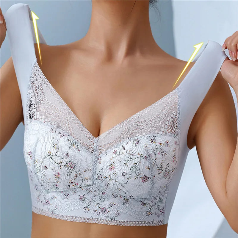 【Sada 3 kusů】💕🎁Ultratenká prodyšná nastavitelná podprsenka Ice Silk [40 kg-100 kg]