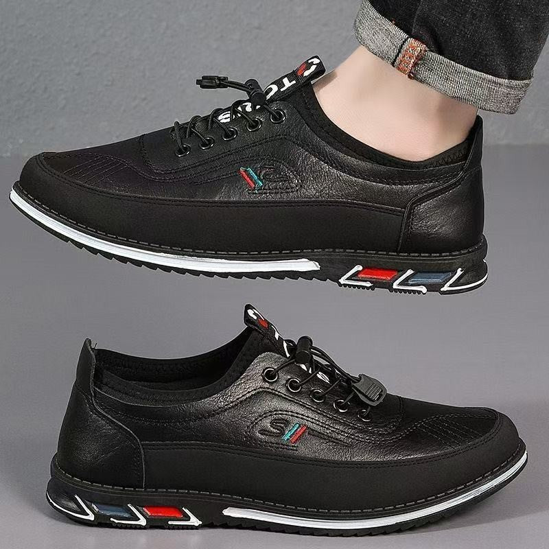 💯🔥【39-44】Los zapatos de negocios casuales para hombre están hechos de cuero impermeable y resistente a las manchas con una suela suave para un uso cómodo.