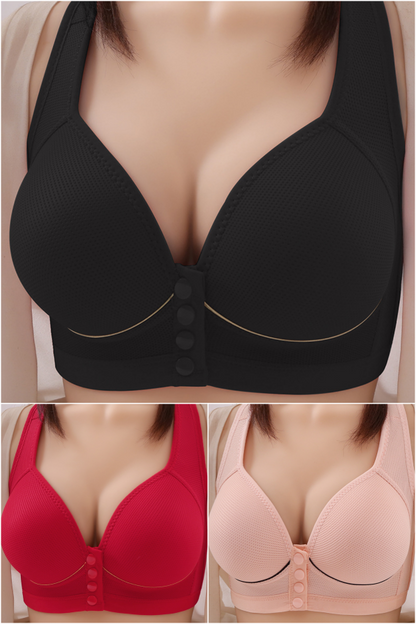 💥【3-pak】👙【40-100 KG】Biustonosz bez fiszbin dla mam w średnim i starszym wieku, cienki, wygodny i oddychający