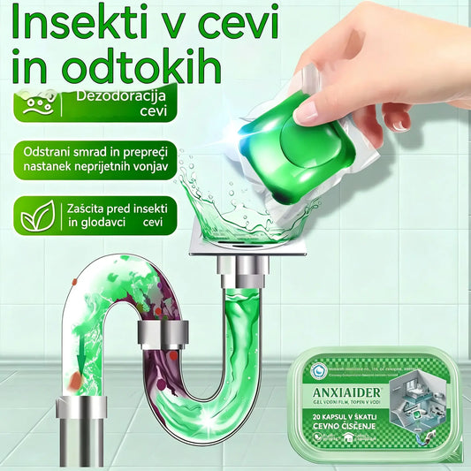 2 pakiranji (100 tablet) za 25 €. V vodi topne kapsule za odpravljanje neprijetnih vonjav iz odtokov – popolna rešitev za preprečevanje širjenja vonjav v kopalnicah in kuhinjah.