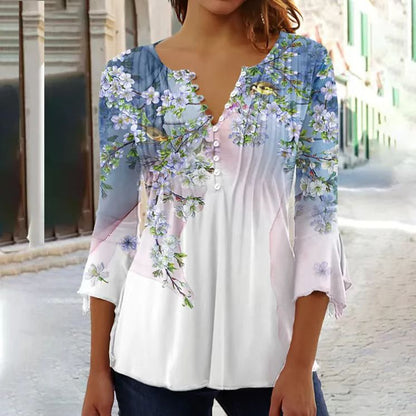 😍【Časovno omejena ponudba】Elegantna ženska majica z V-izrezom [S-5XL]