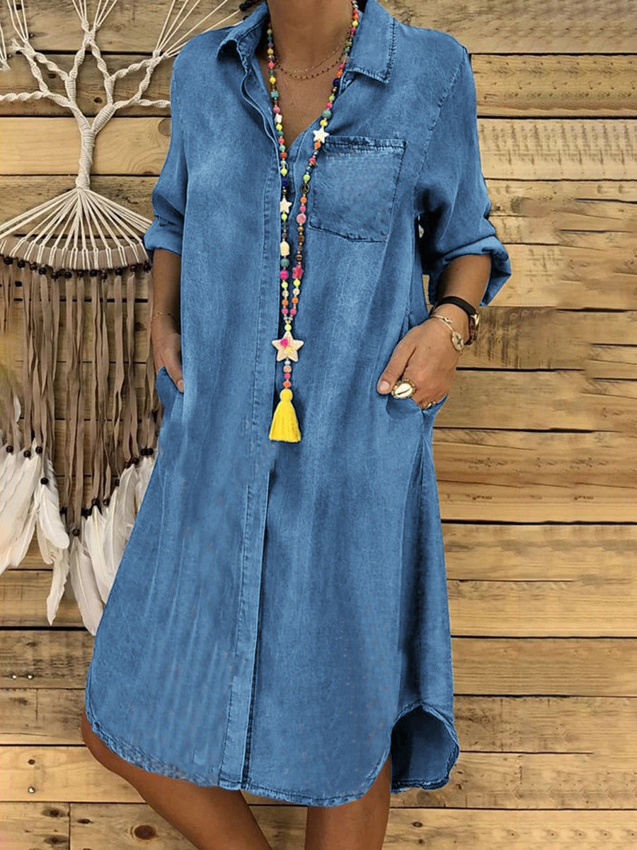 👘🔥【40-120 kg】Ženska jeans obleka za ženske večjih velikosti 2026, ležerna, obleka za prosti čas ✅Plačilo ob dostavi