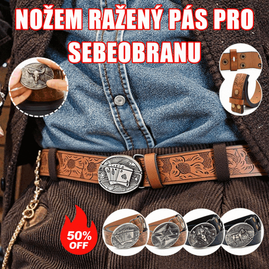🎁👍Moški reliefni pas z vgrajenim nožem