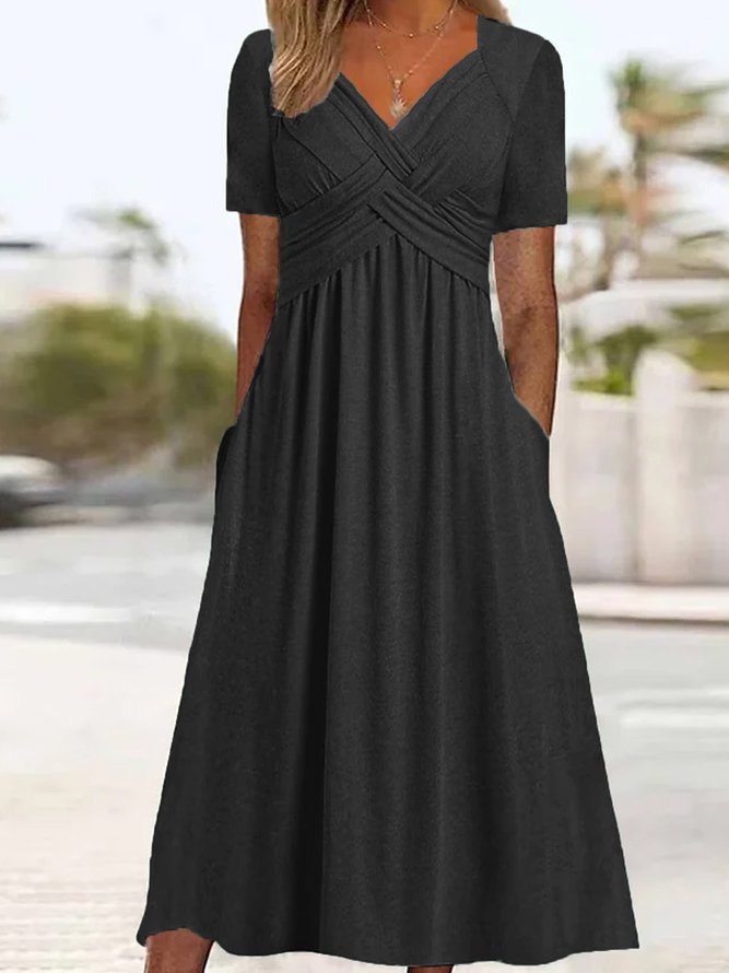 🔥🔥【S-5XL】Nowa bawełniana sukienka midi casualowa