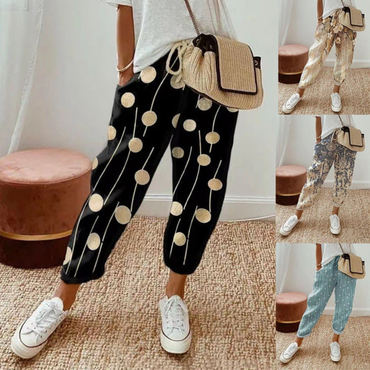👍💐Pantalón casual de mujer en algodón y lino, opcionalmente multicolor