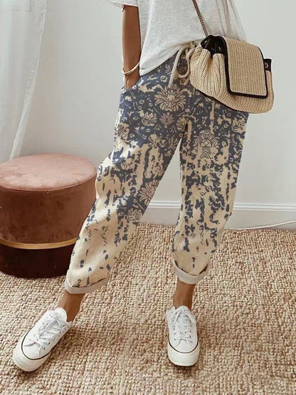 👍💐Pantalón casual de mujer en algodón y lino, opcionalmente multicolor