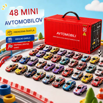 【50% POPUST】🎁48 snemljivih miniaturnih avtomobilčkov z vgrajeno garažo