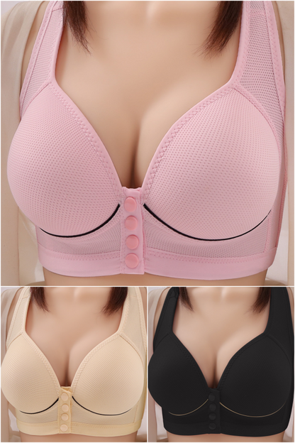 💥【3-pak】👙【40-100 KG】Biustonosz bez fiszbin dla mam w średnim i starszym wieku, cienki, wygodny i oddychający