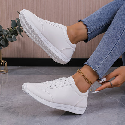 🏃‍👟👟【36-41】Damskie codzienne buty sportowe, jednokolorowe, z grubą podeszwą i sznurowadłami