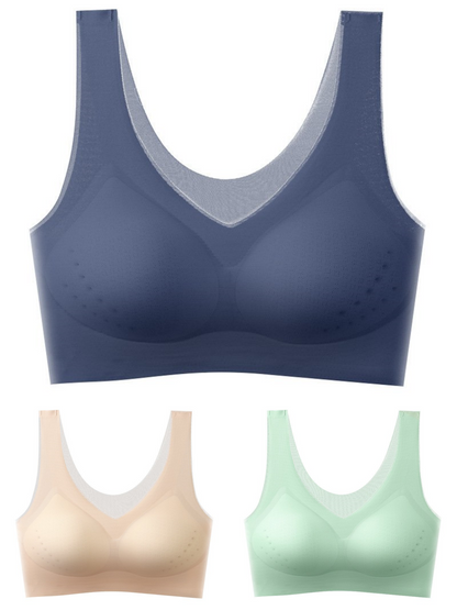❄️🧊 【Oferta limitowana】 ✨ 【Zestaw 3 sztuk】【40–120 kg】Biustonosz push-up z lodowego jedwabiu 2026 – bezszwowy, lekki i przewiewny