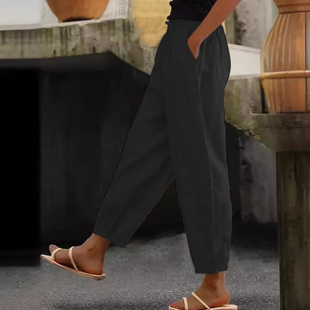 😍💕【40-120 kg】Pantalones casuales para mujer de algodón y lino ✅️Pago contra entrega