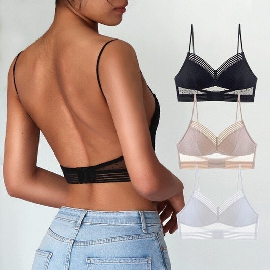 🌷🌈【2 sztuki】【S-3XL】👙Letni ultracienki koronkowy biustonosz w kształcie litery U z pięknym tyłem