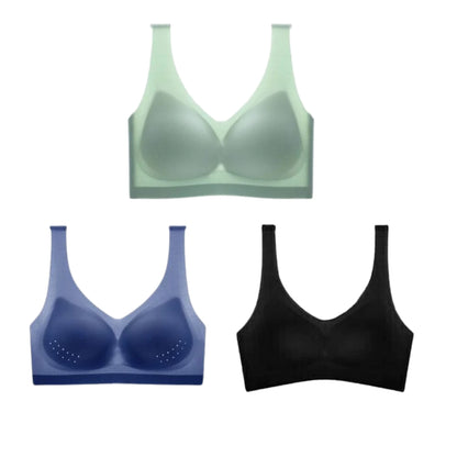 💟 【Komplet 3 kosov】（M–5XL） Poletni ultra tanek brezšiven modrček iz »ledene svile« – lahek in zračen