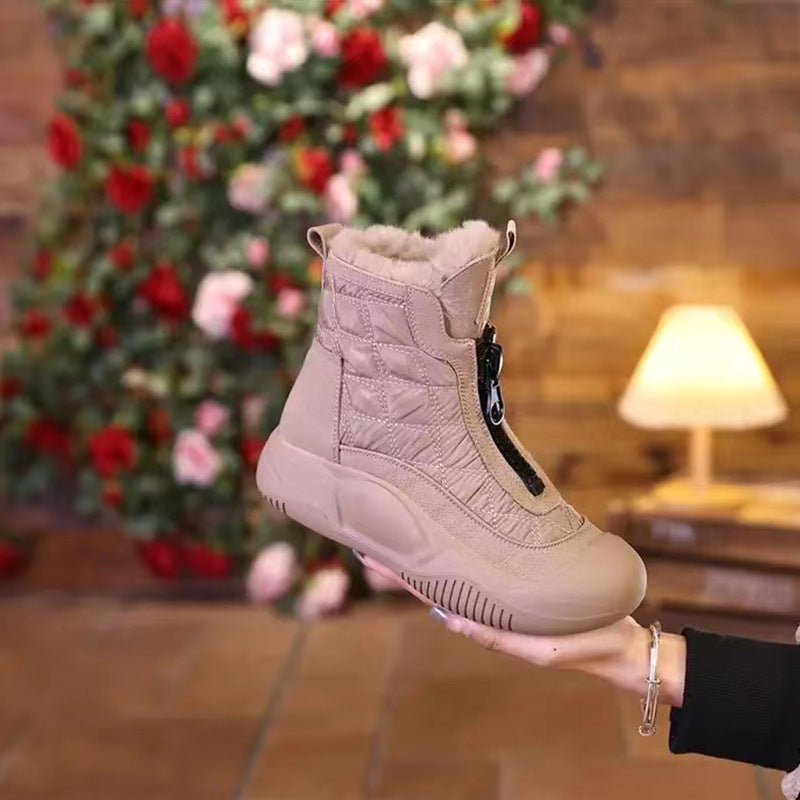 【35-40】Nowe zimowe buty sportowe z grubą, wyściełaną podeszwą