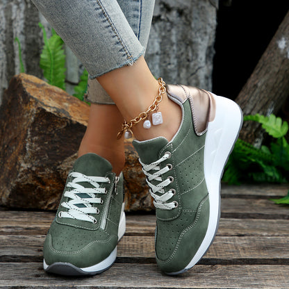 🔥50% de descuento: (Tallas 36-43) Zapatillas deportivas ortopédicas para mujer, modernas y cómodas, con cremallera lateral y suela gruesa.
