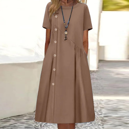 ✅Pago contra entrega - 💥Nuevo vestido de verano para mujer 2026 con botones - Elegante y con estilo, con bolsillos