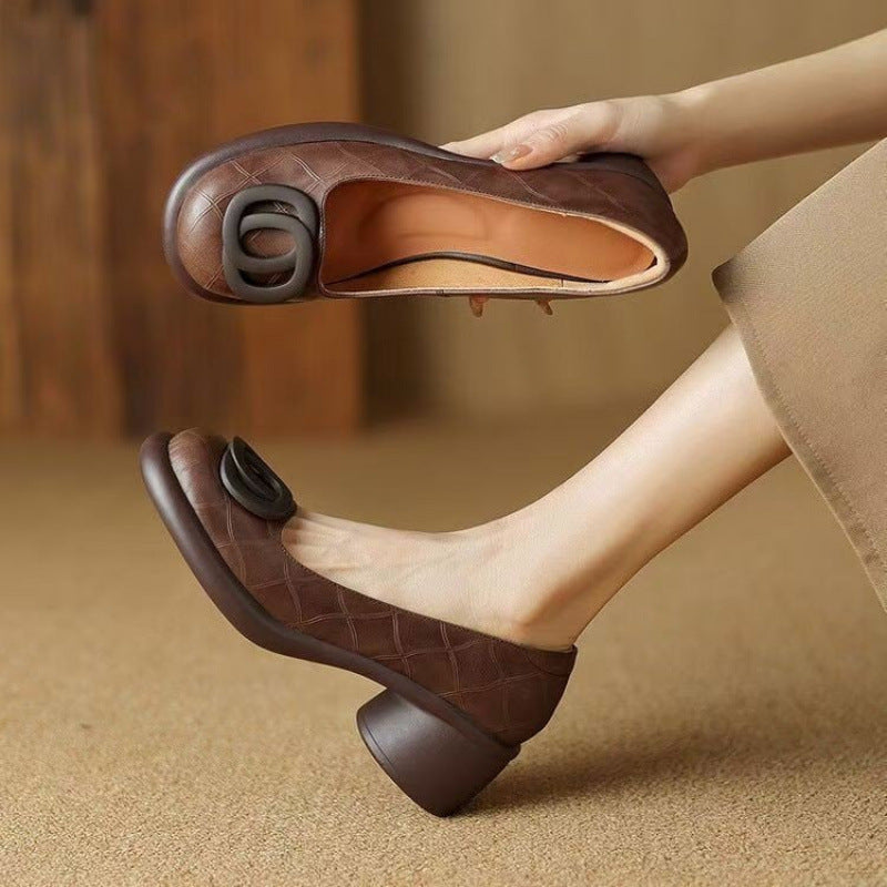 👠【35-40】Nowe wygodne skórzane buty 2026 👠 Retro obcas 5 cm 🌟 Eleganckie i uniwersalne