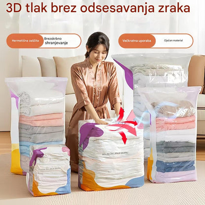 🧳💨【5 kosov za 28 evrov】 Velika, stisljiva vakuumska vrečka za shranjevanje: črpalka ni potrebna, neprepustna in idealna za prihranek prostora v kovčkih in doma ✈️