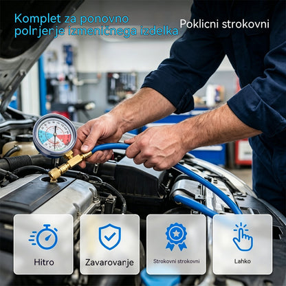 🔧❄️ Polnjenje klimatske naprave s hladilnim sredstvom R134a Hope z manometrom – Neprepustno, enostavno za odčitavanje, primerno za klimatske naprave v avtomobilu, tovornjaku ali domu – Varno polnjenje doma 🚗