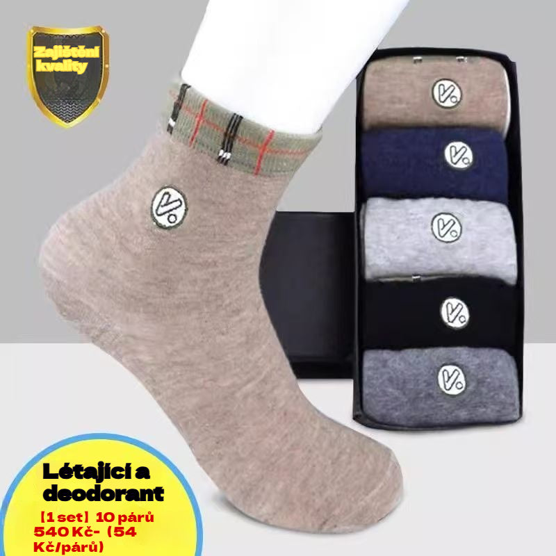 😍🧦【Balení 10 párů】Pánské ponožky, novinka podzim/zima 2025, zesílené bavlněné ponožky do poloviny lýtek, absorbující pot a odolné vůči zápachu