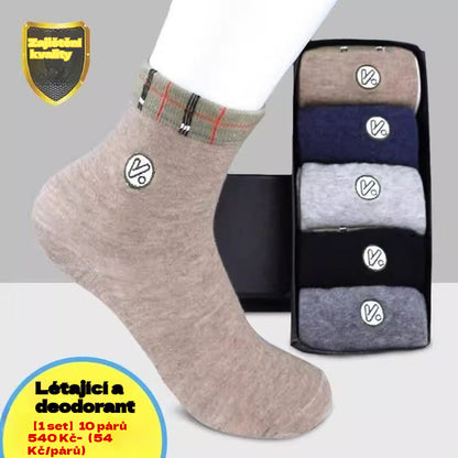 😍🧦【Balení 10 párů】Pánské ponožky, novinka podzim/zima 2025, zesílené bavlněné ponožky do poloviny lýtek, absorbující pot a odolné vůči zápachu