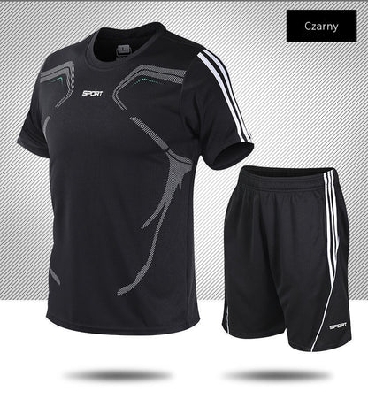 【L-5XL】Moški poletni športni komplet – majica s kratkimi rokavi in kratke hlače; ohlapen, ležeren slog, večje velikosti, moderen dizajn